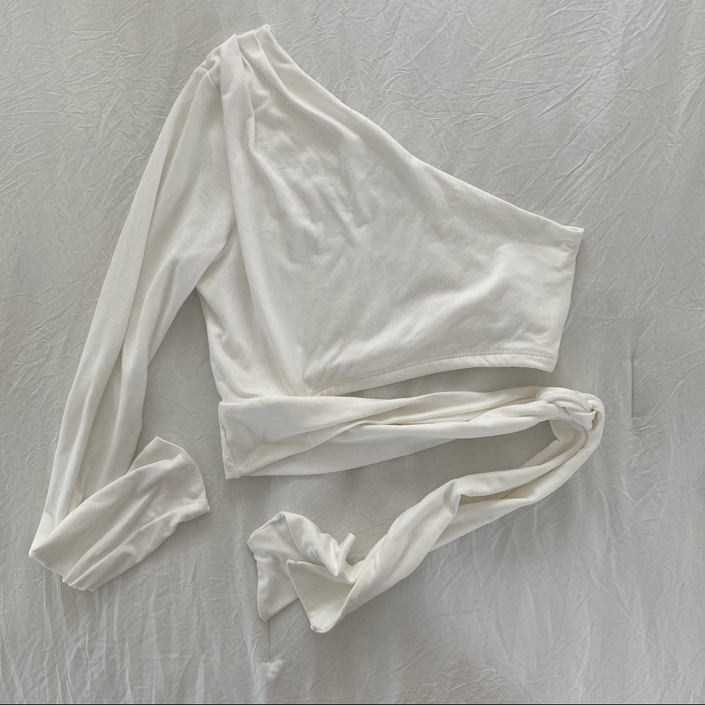 White crop tie top